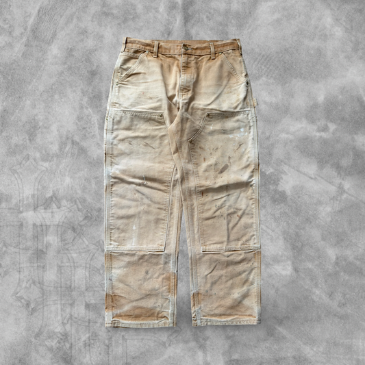 Faded Distressed Carhartt Double Knee Carpenter Pants 1990s (34x30)