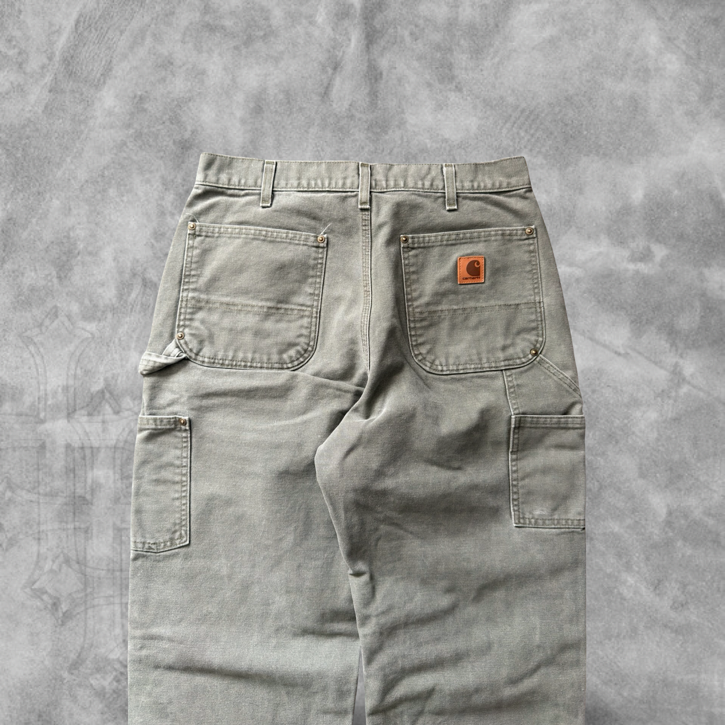 Olive Green Carhartt Double Knee Carpenter Pants 2000s (33x34)