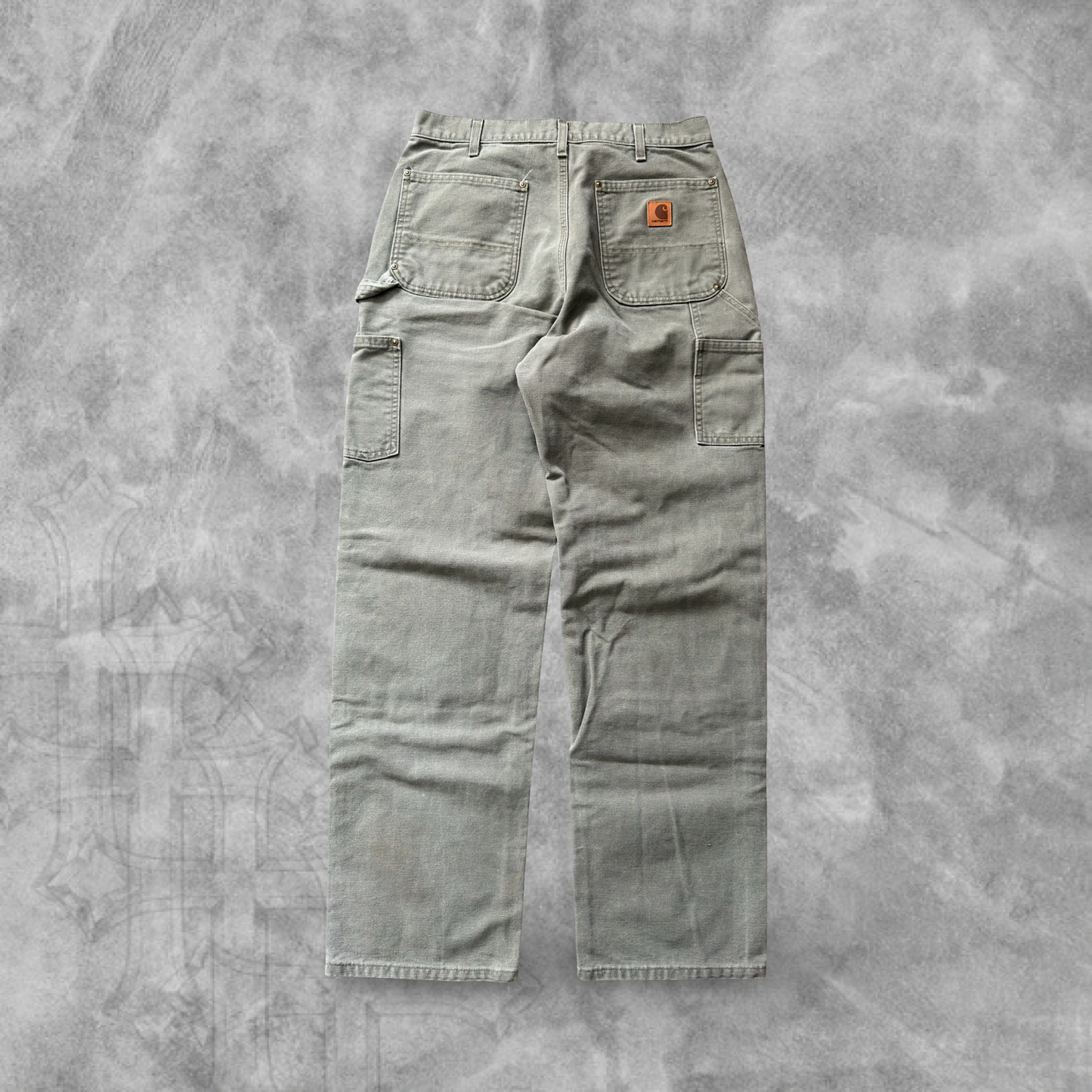 Olive Green Carhartt Double Knee Carpenter Pants 2000s (33x34)