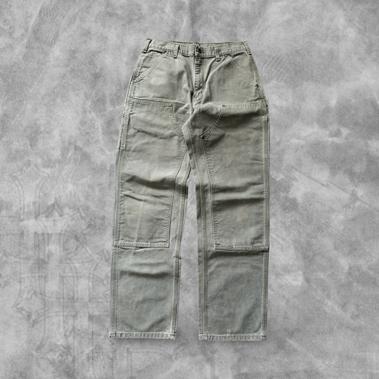 Olive Green Carhartt Double Knee Carpenter Pants 2000s (33x34)