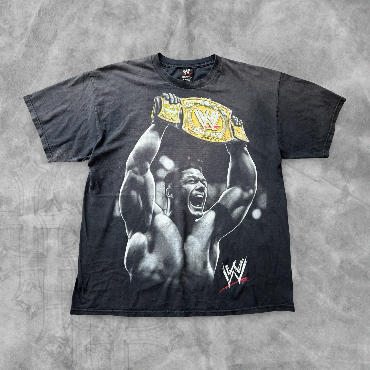 Faded Black John Cena WWE Champion Shirt 2006 (XL)