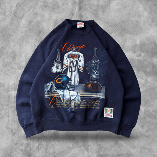 Navy Blue Chicago Bears Locker Room Sweatshirt 1990s (M)