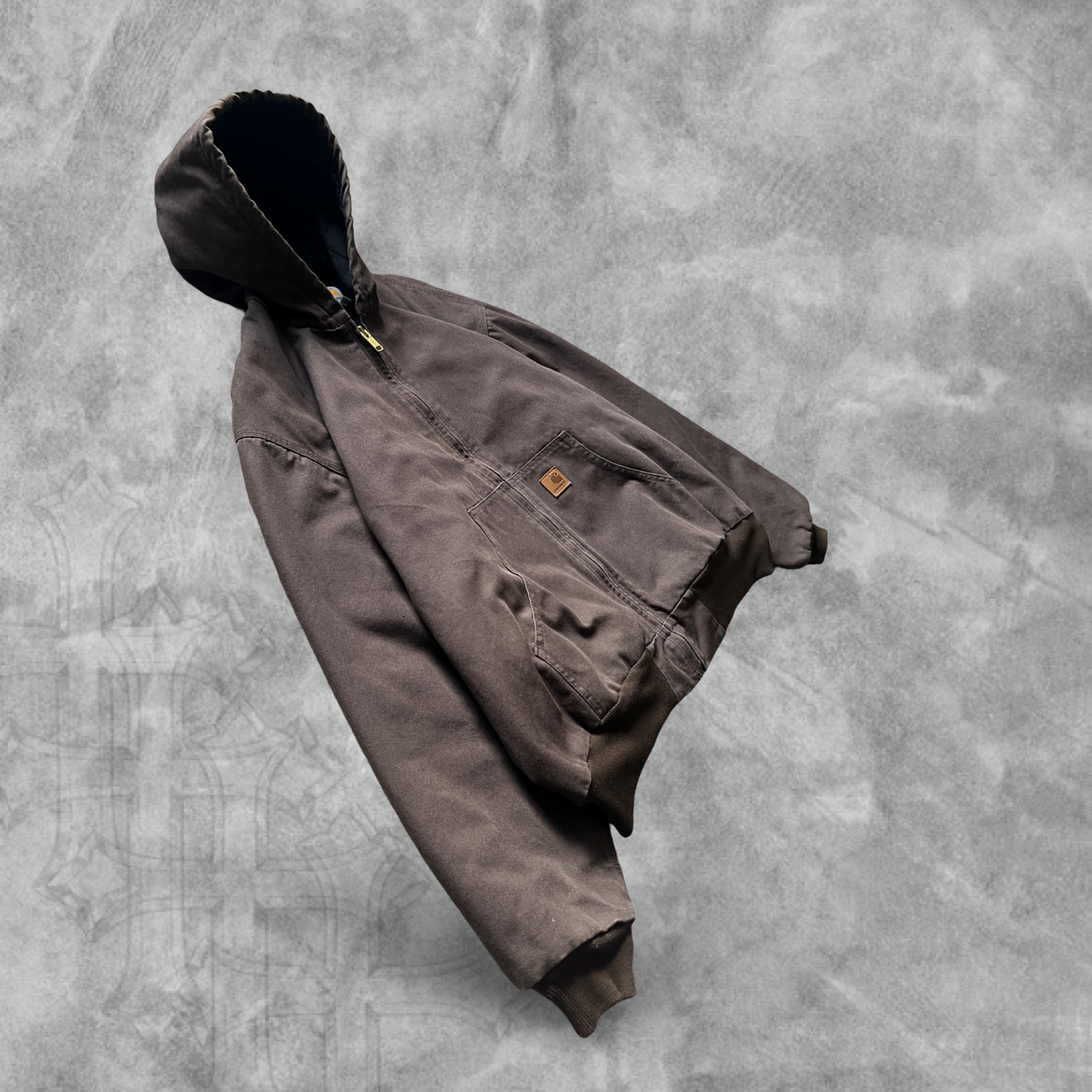 Mocha Brown Hooded Carhartt Jacket 2000s (XXL)