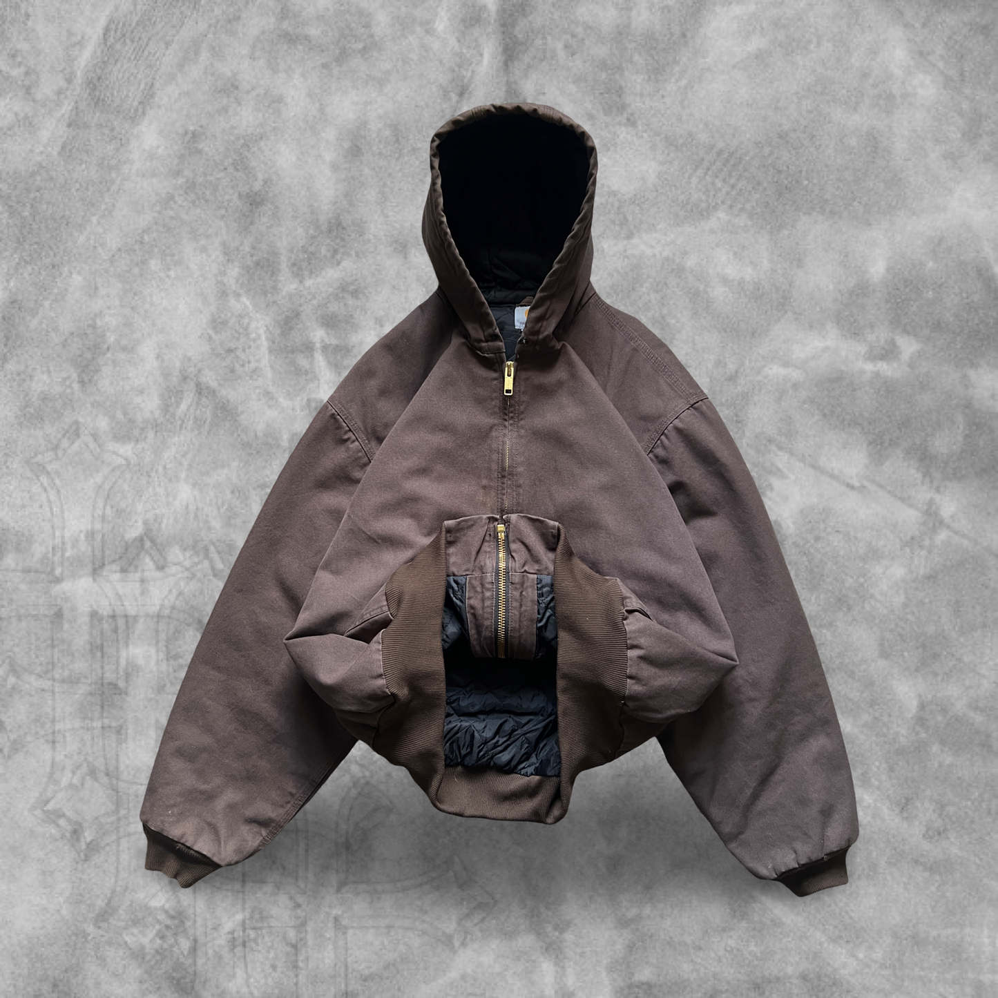 Mocha Brown Hooded Carhartt Jacket 2000s (XXL)