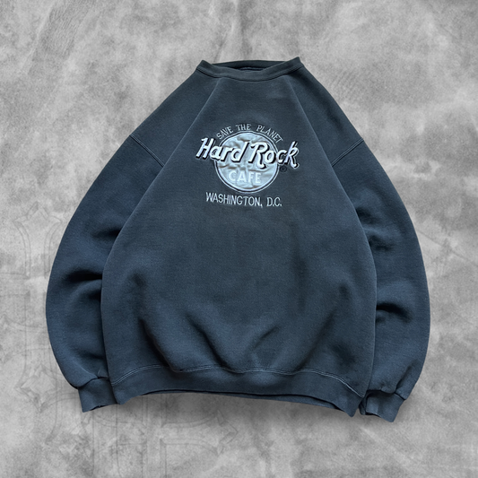 Faded Black Hard Rock Cafe Sweatshirt 1990s (L)
