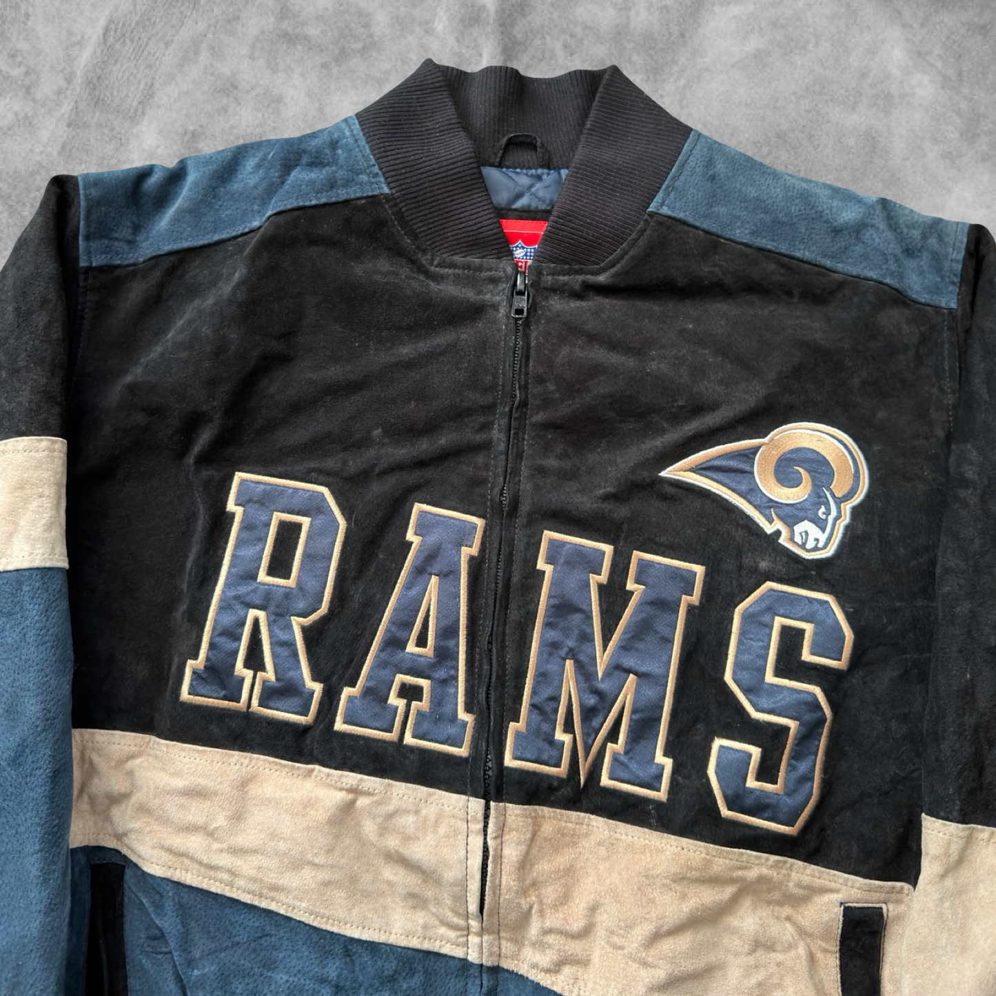 Suede Saint Louis Rams Varsity Jacket 2000s (L)