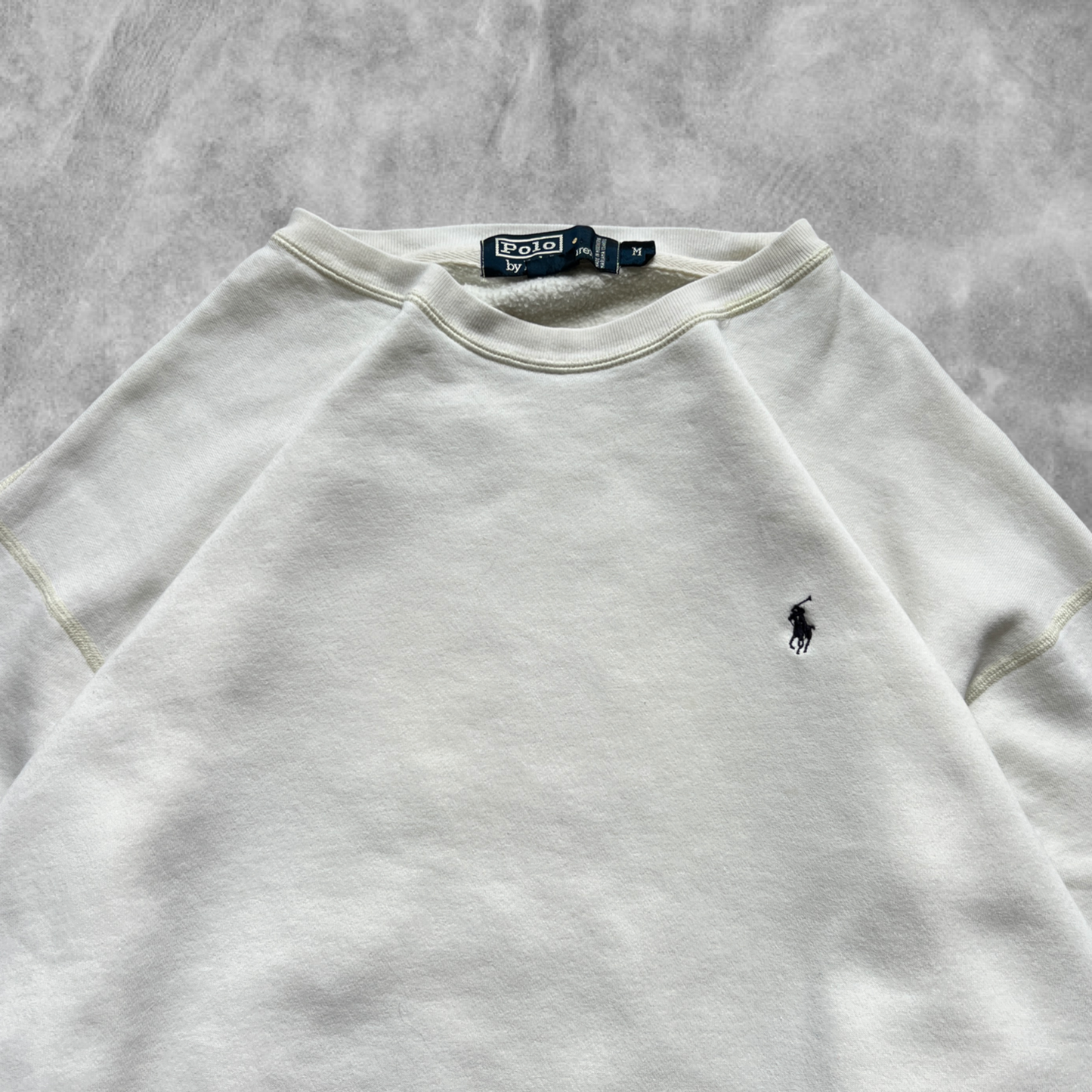 White Polo Ralph Lauren Sweatshirt 1990s (M)