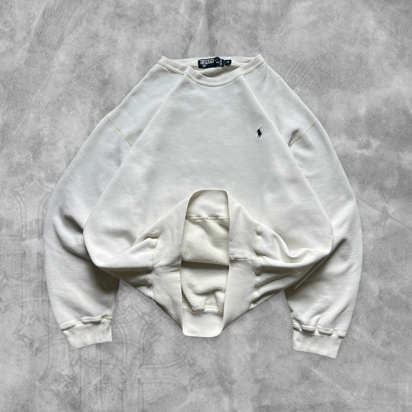 White Polo Ralph Lauren Sweatshirt 1990s (M)