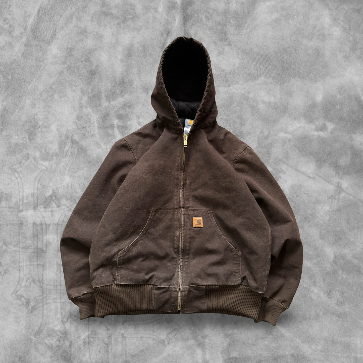 Mocha Brown Carhartt Hooded Jacket 2000s (S)
