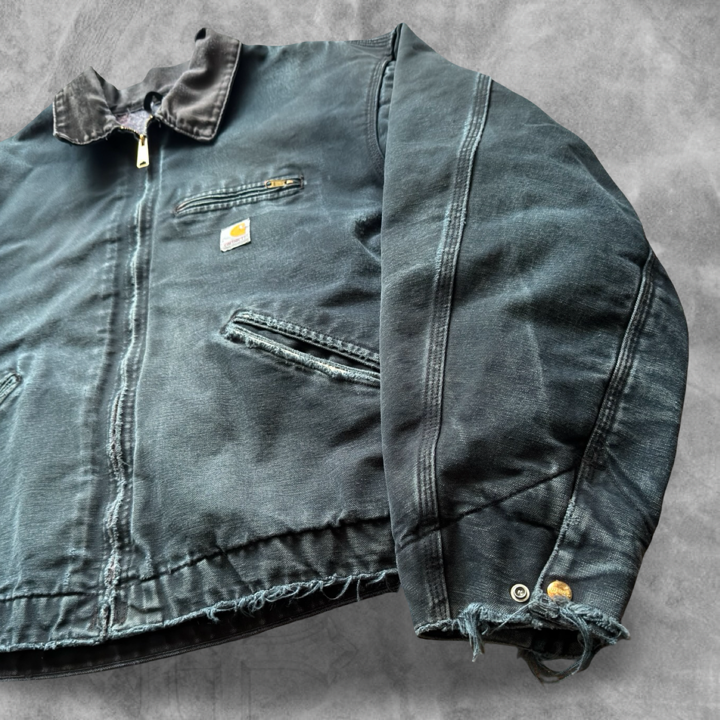 Faded Distressed Black Carhartt  Detroit Jacket 2004 (XL)