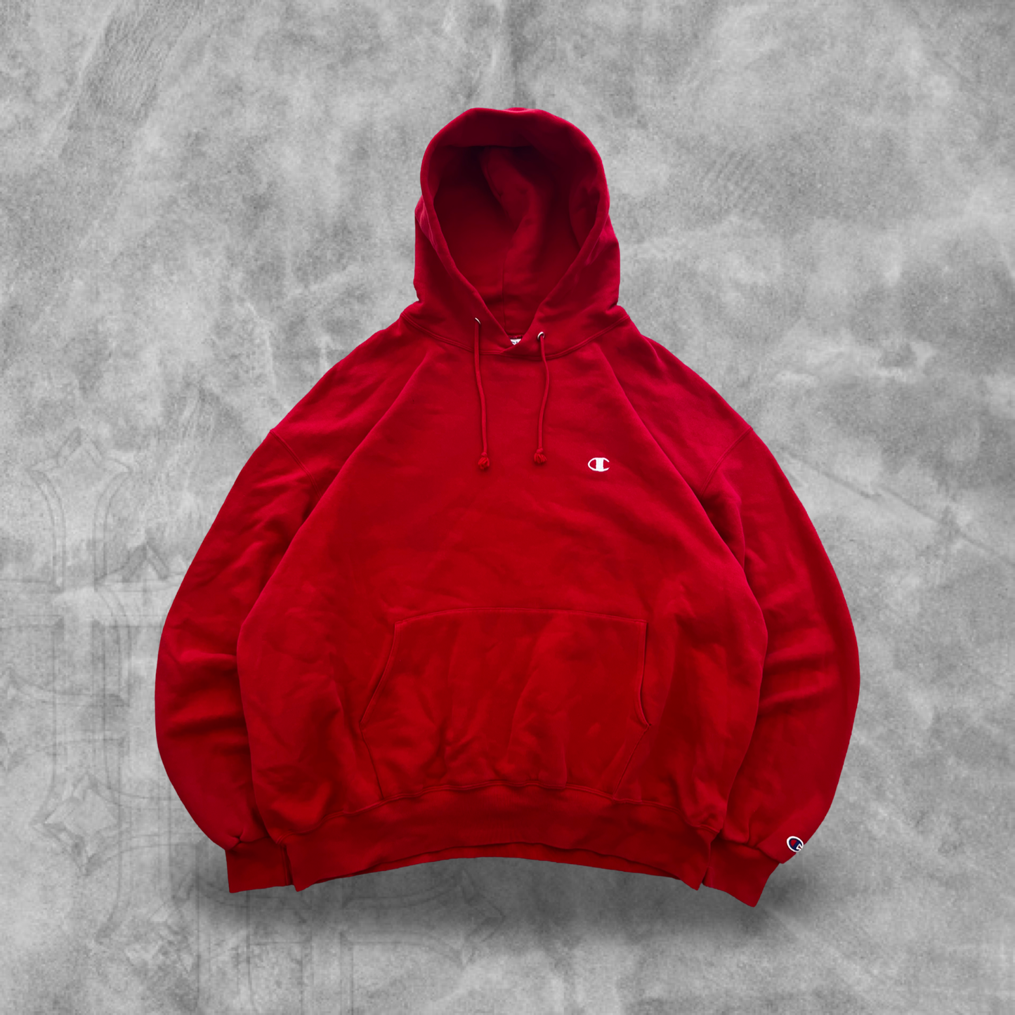 Cherry Red Champion Hoodie 1990s (XXL)