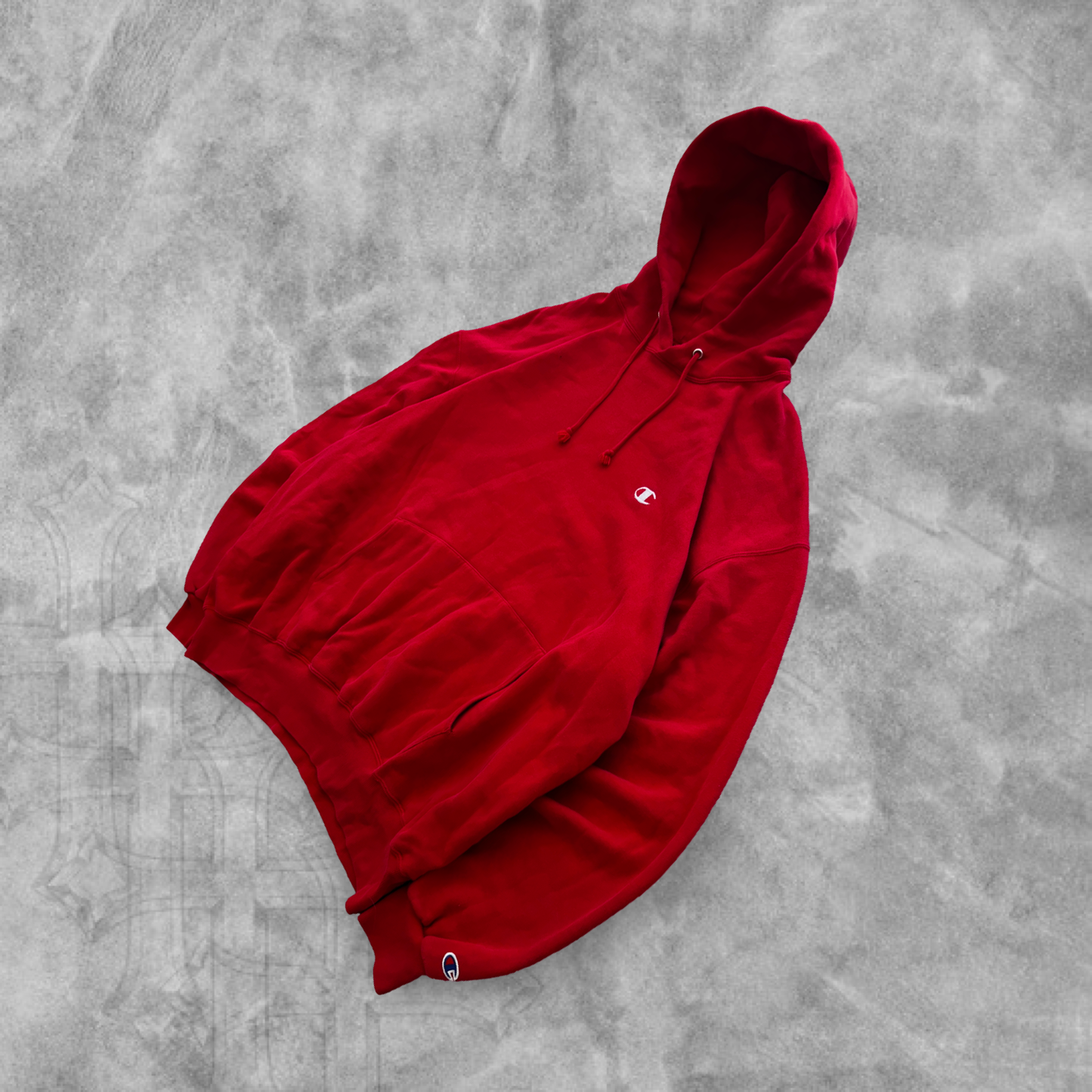 Cherry Red Champion Hoodie 1990s (XXL)