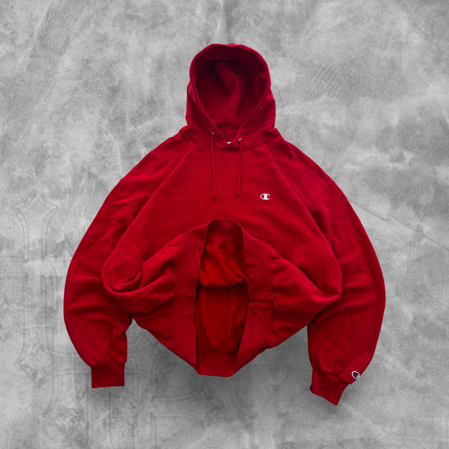 Cherry Red Champion Hoodie 1990s (XXL)