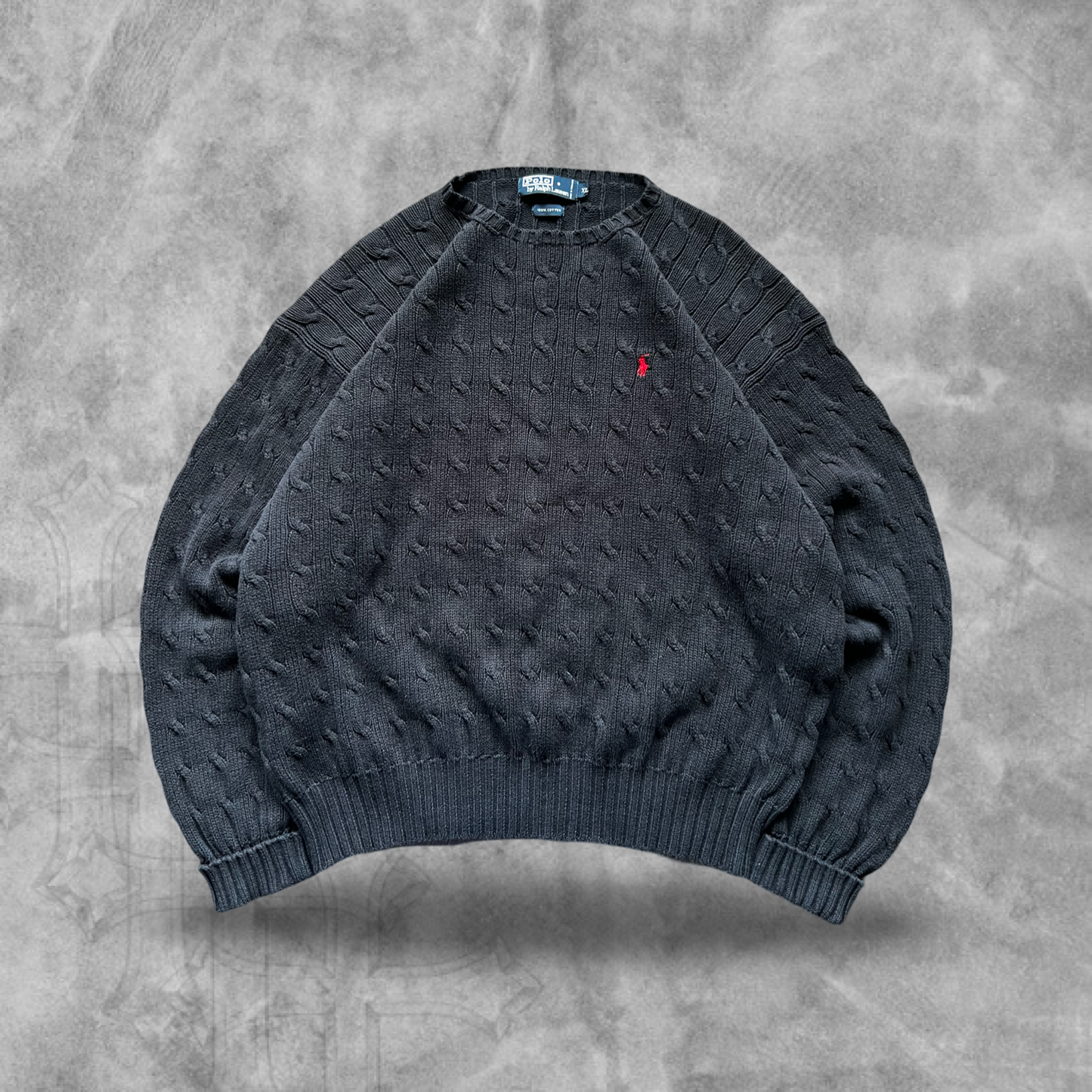 Black Polo Ralph Lauren Sweater 1990s (XL)