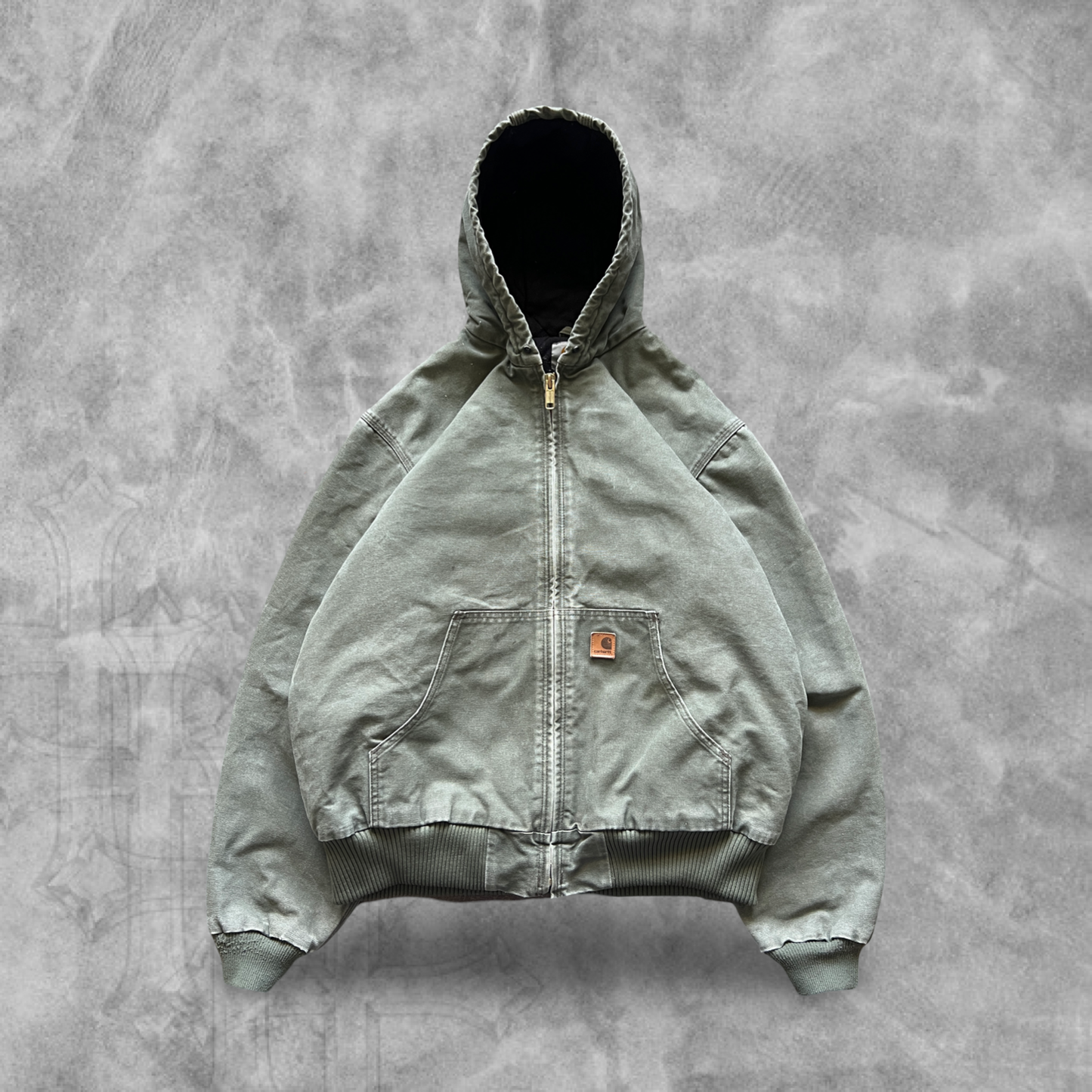 Olive Green Carhartt Hooded Jacket 2000s (L)