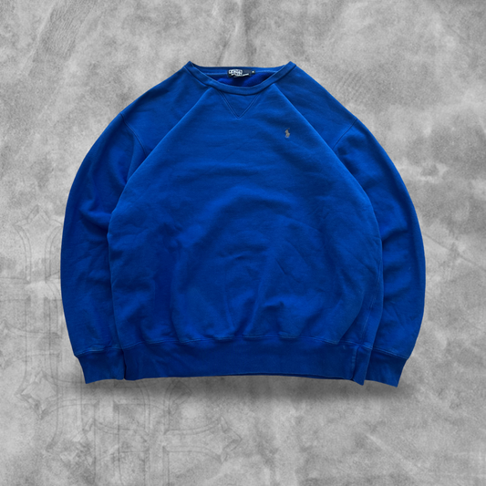 Royal Blue Polo Ralph Lauren Sweatshirt 1990s (XL)