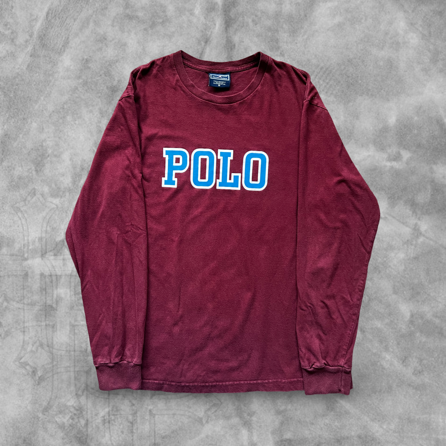 Maroon Polo Sport Long Sleeve Shirt 1990s (M)