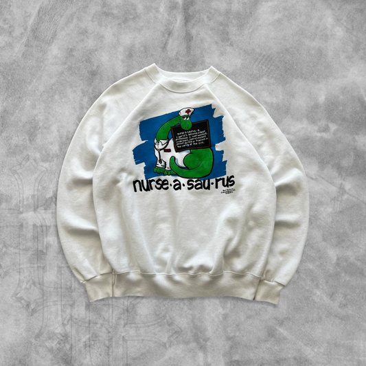 White Nurse-a-sau-rus Sweatshirt 1990 (M)