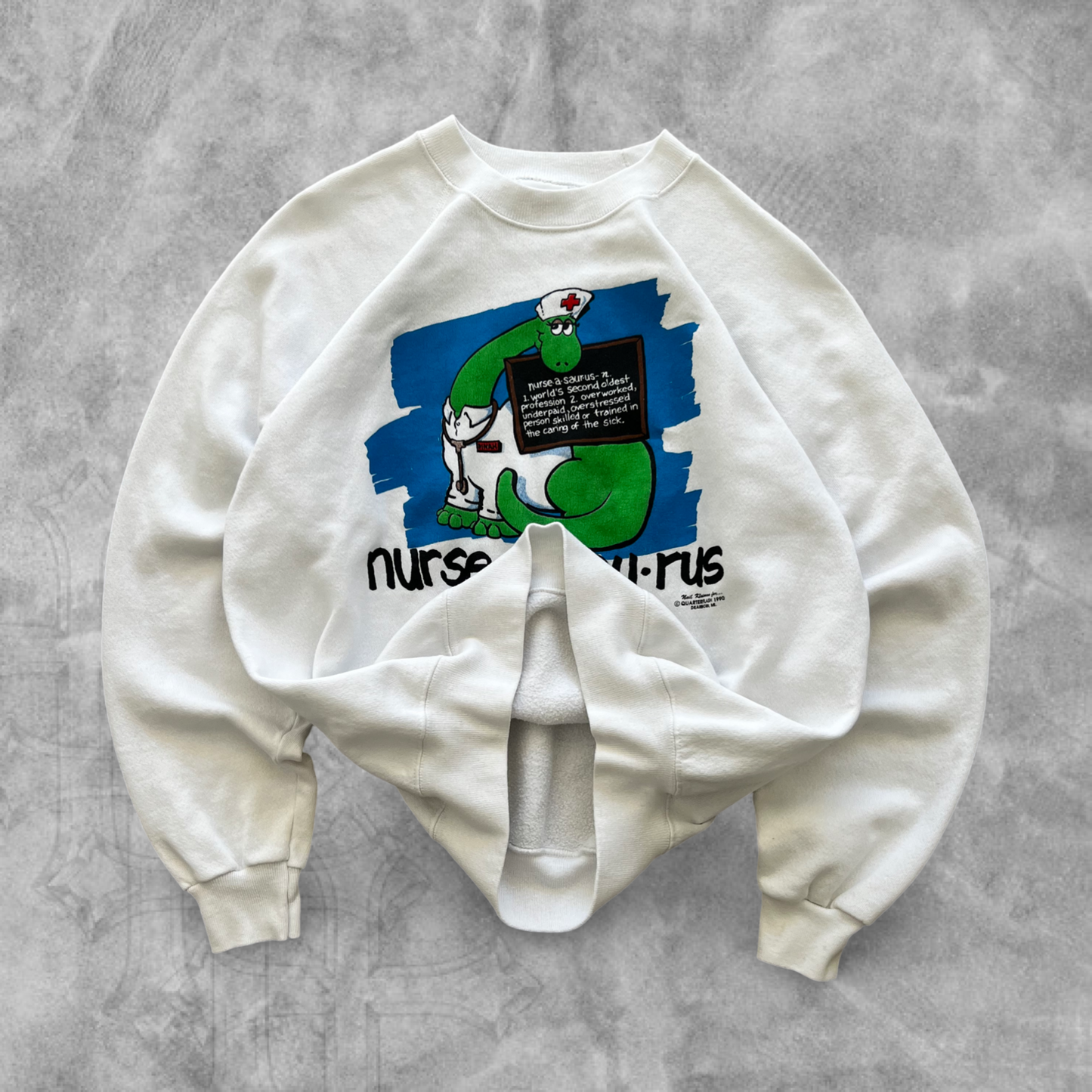 White Nurse-a-sau-rus Sweatshirt 1990 (M)