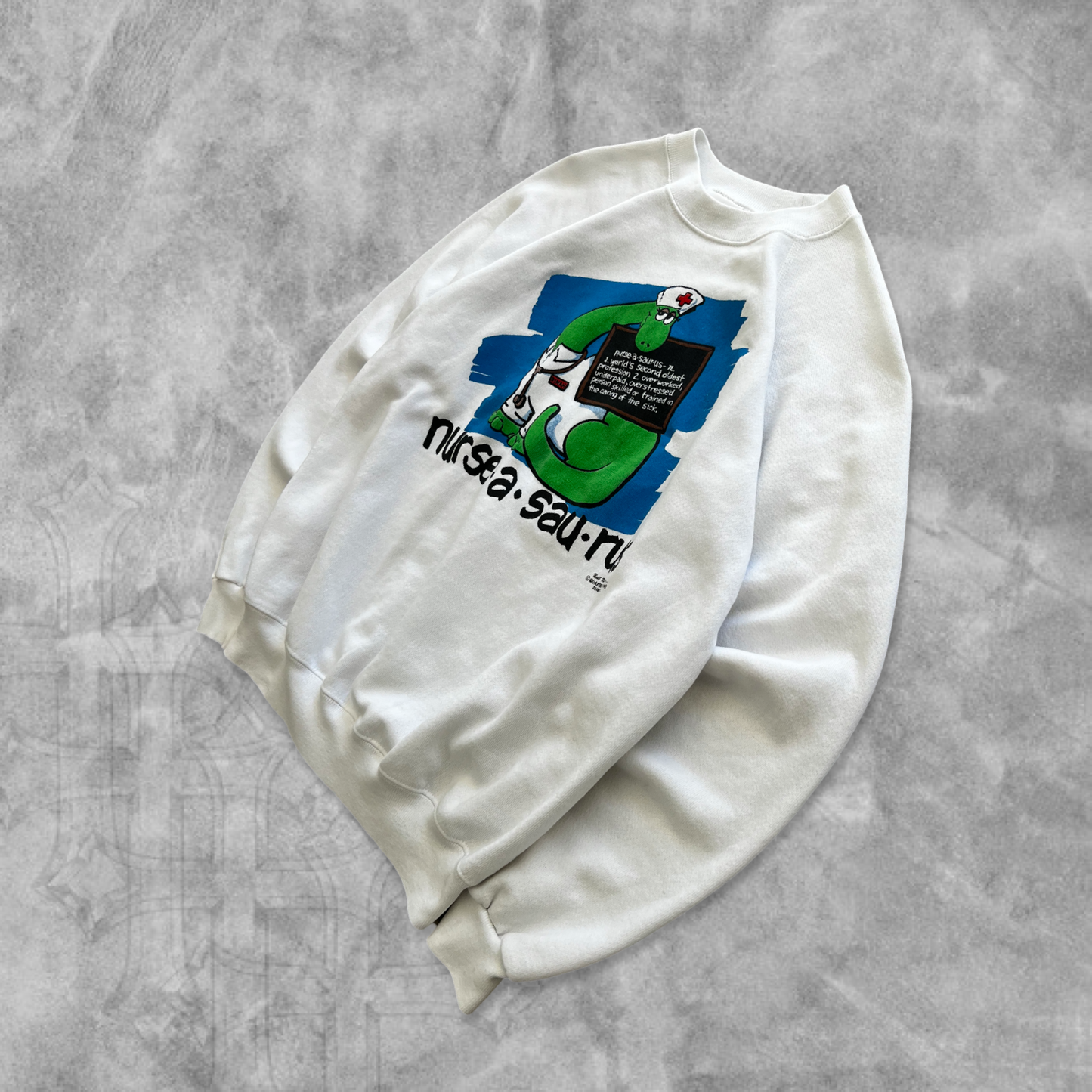 White Nurse-a-sau-rus Sweatshirt 1990 (M)