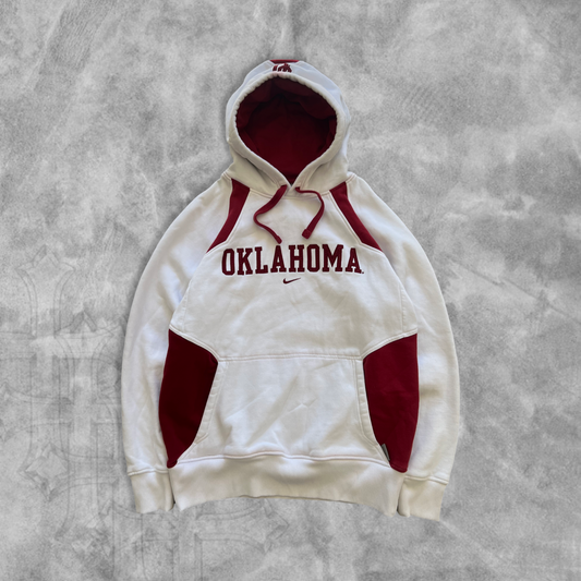 White Oklahoma Sooners Nike Center Swoosh Hoodie 2000s (S)