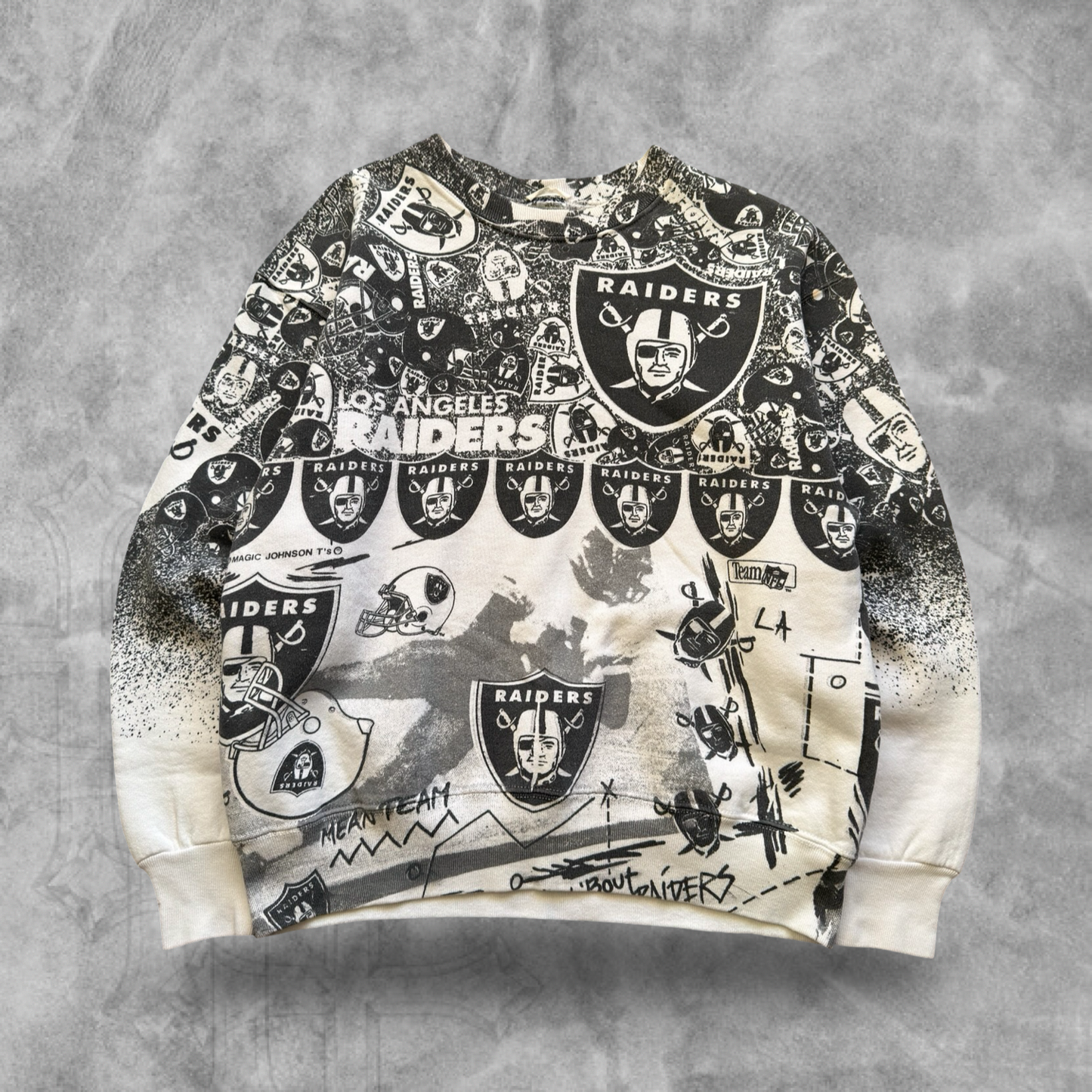 White Los Angeles Raiders AOP Magic 1990s (M)