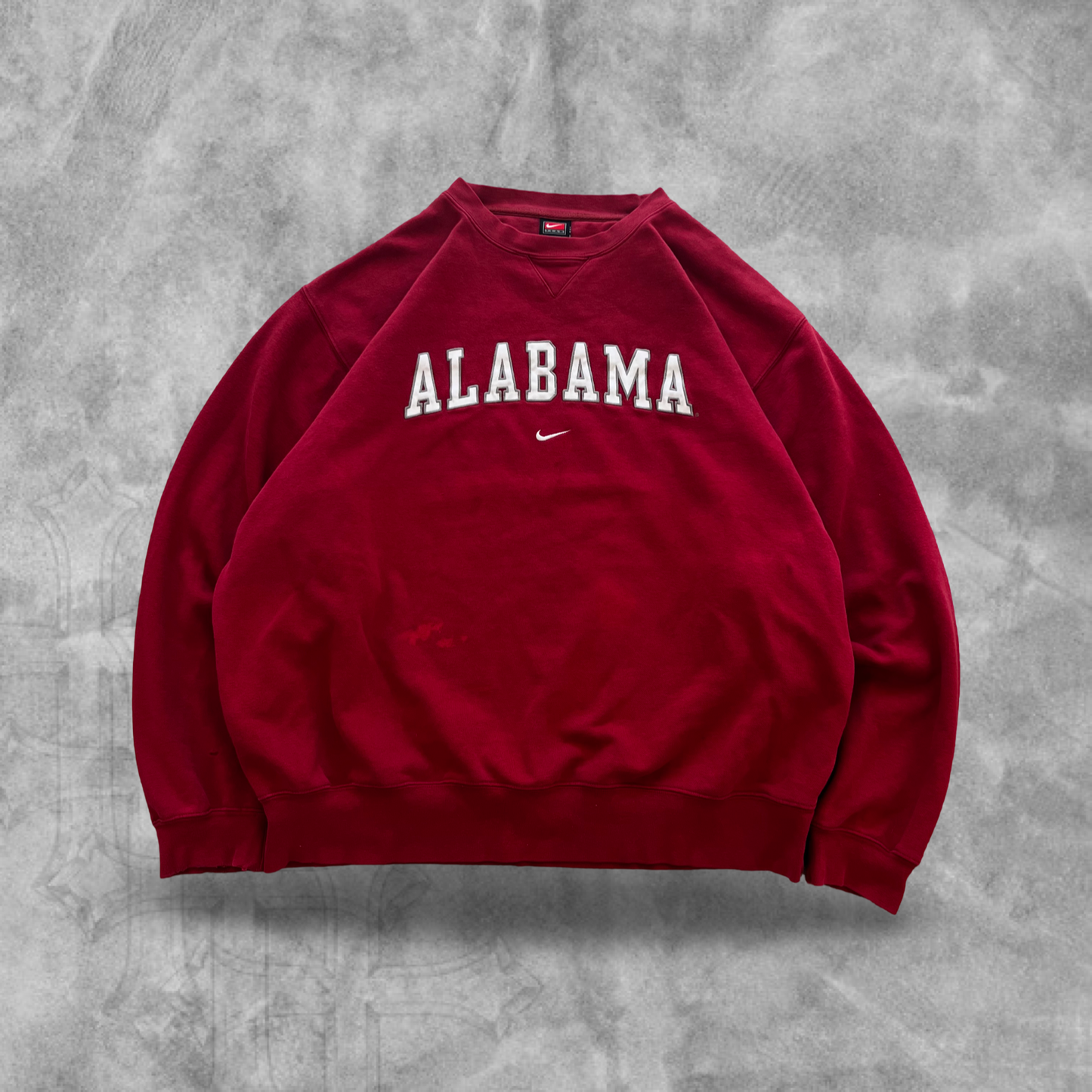 Faded Crimson Red Alabama Nike Center Swoosh Sweatshirt 2000s (XXL)