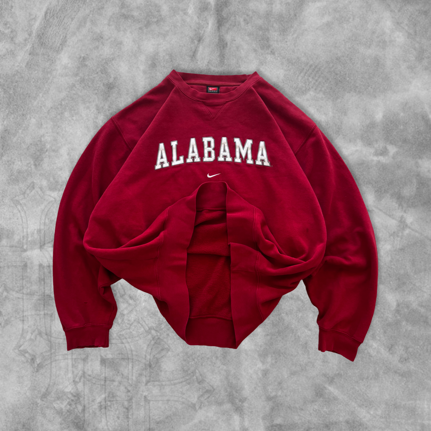 Faded Crimson Red Alabama Nike Center Swoosh Sweatshirt 2000s (XXL)