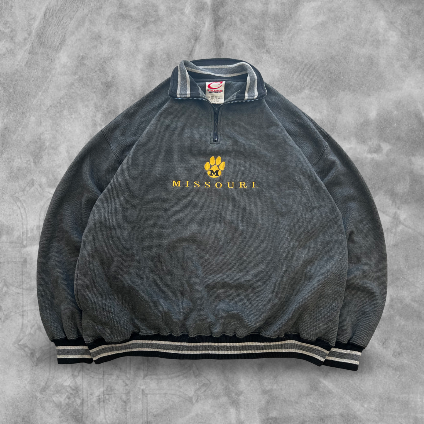 Charcoal Grey Missouri Tigers Quarter Zip 1990s (XXL)