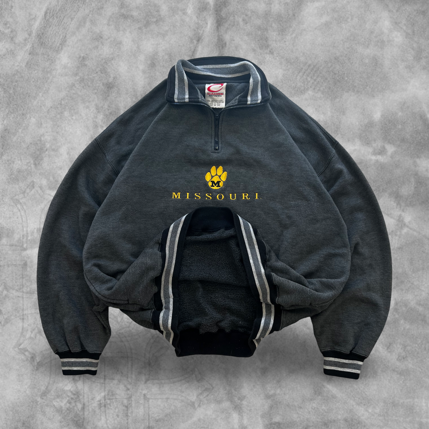 Charcoal Grey Missouri Tigers Quarter Zip 1990s (XXL)