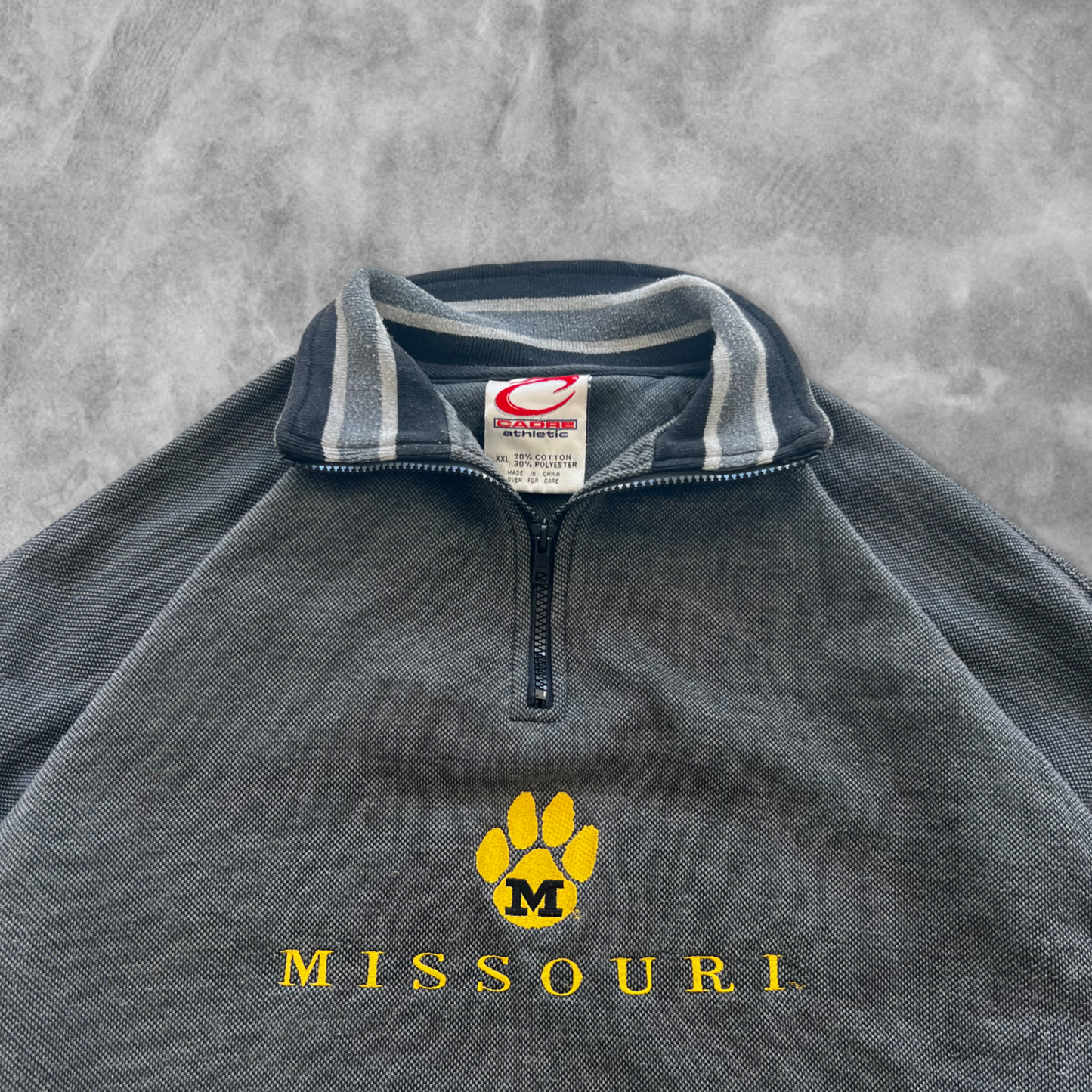 Charcoal Grey Missouri Tigers Quarter Zip 1990s (XXL)