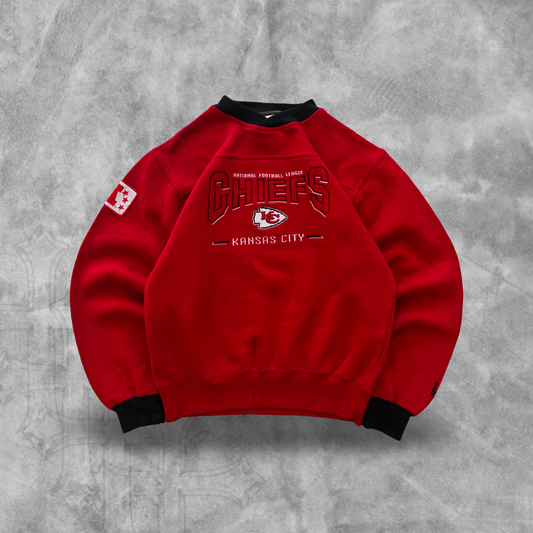 Cherry Red Kansas City Chiefs Sweatshirt 1990s (S)