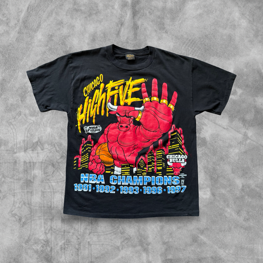 Black Chicago Bulls High Five Shirt 1990s (L)