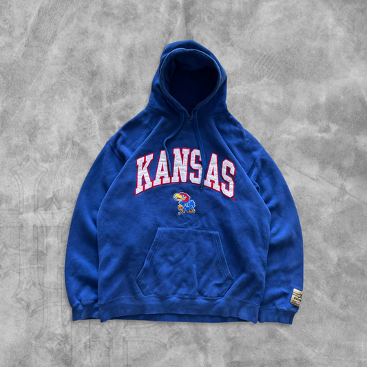 Royal Blue Kansas Jayhawks Hoodie 1990s (XL)