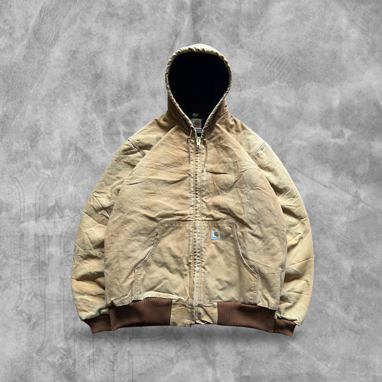 Tan Hooded Carhartt Jacket 1990s (XL)
