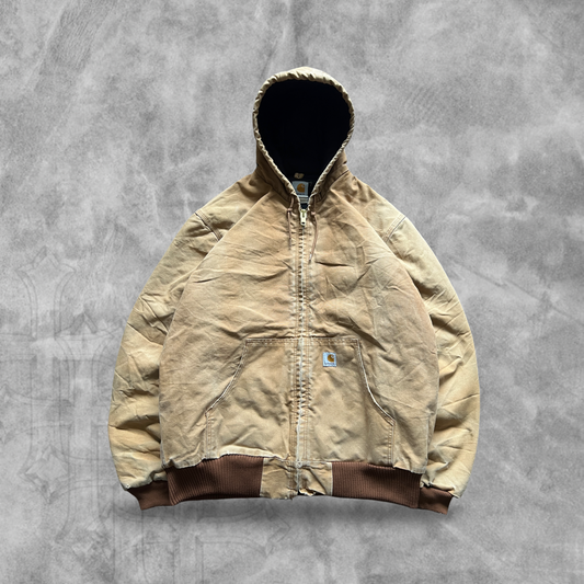 Tan Hooded Carhartt Jacket 1990s (XL)