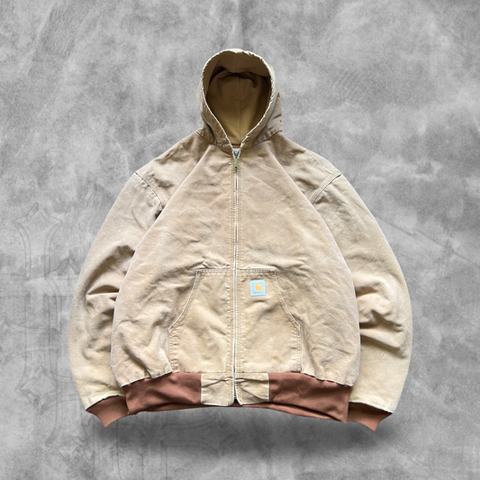 Tan Hooded Carhartt Jacket 2000s (XXL)
