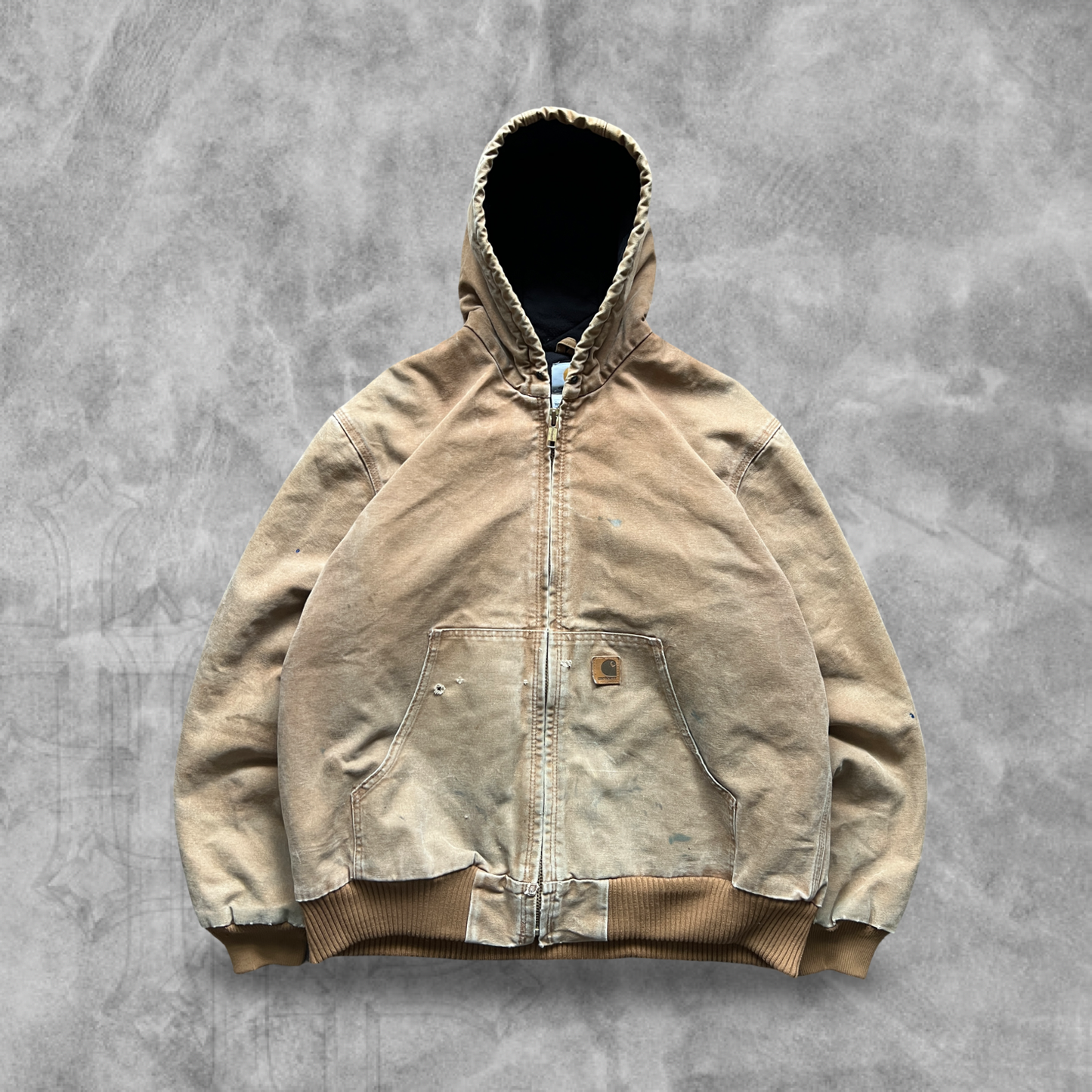 Camel Hooded Carhartt Jacket 2000s (L)
