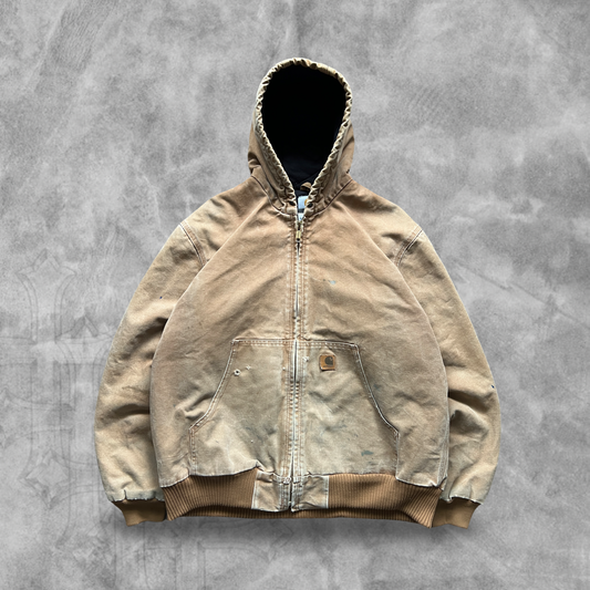 Camel Hooded Carhartt Jacket 2000s (L)