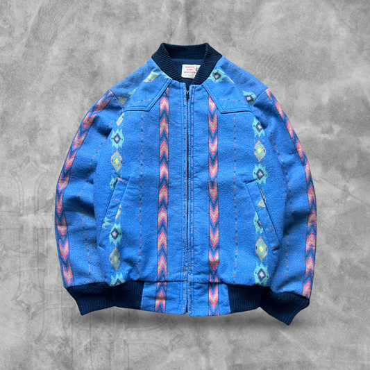 Multicolored Aztec King Western Bomber Jacket 1990s (M)