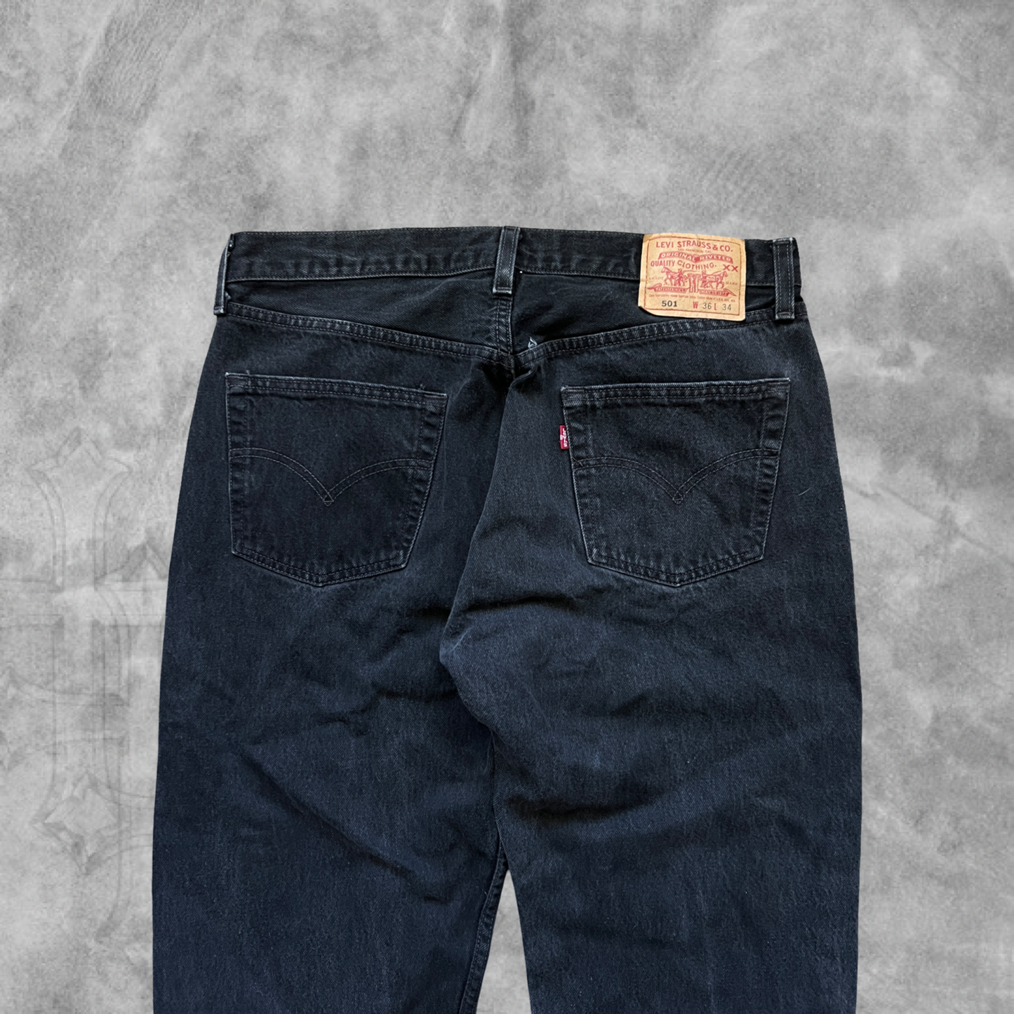 Black Denim Levis 501’s 1990s (34x34)