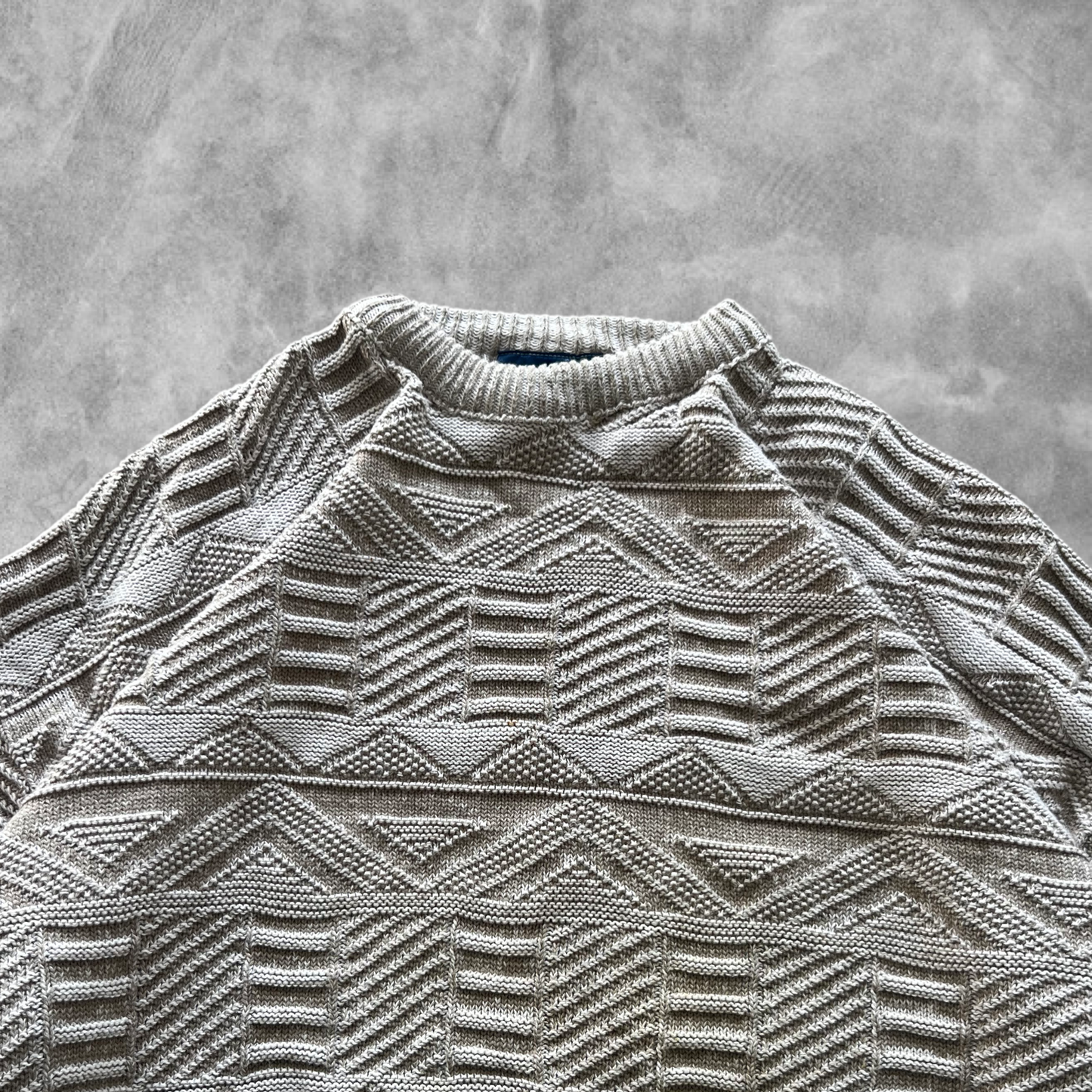 Cream Knit Textured Sweater 1990s (M)