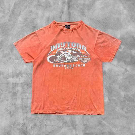 Faded Burnt Orange Harley Davidson Shirt 2000s (M)