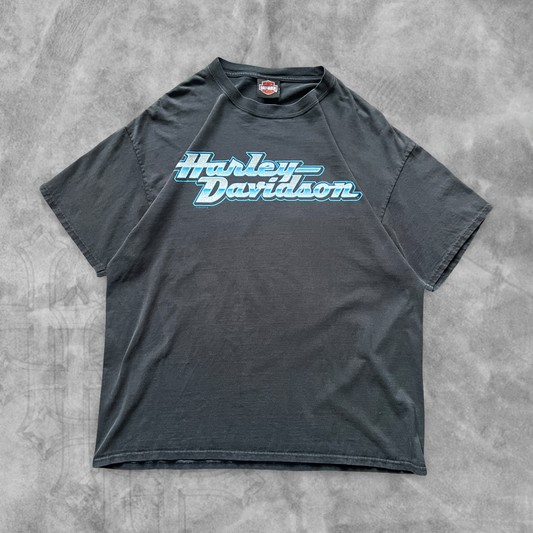 Black Harley Davison Blue Chrome Shirt 2000s (XL)
