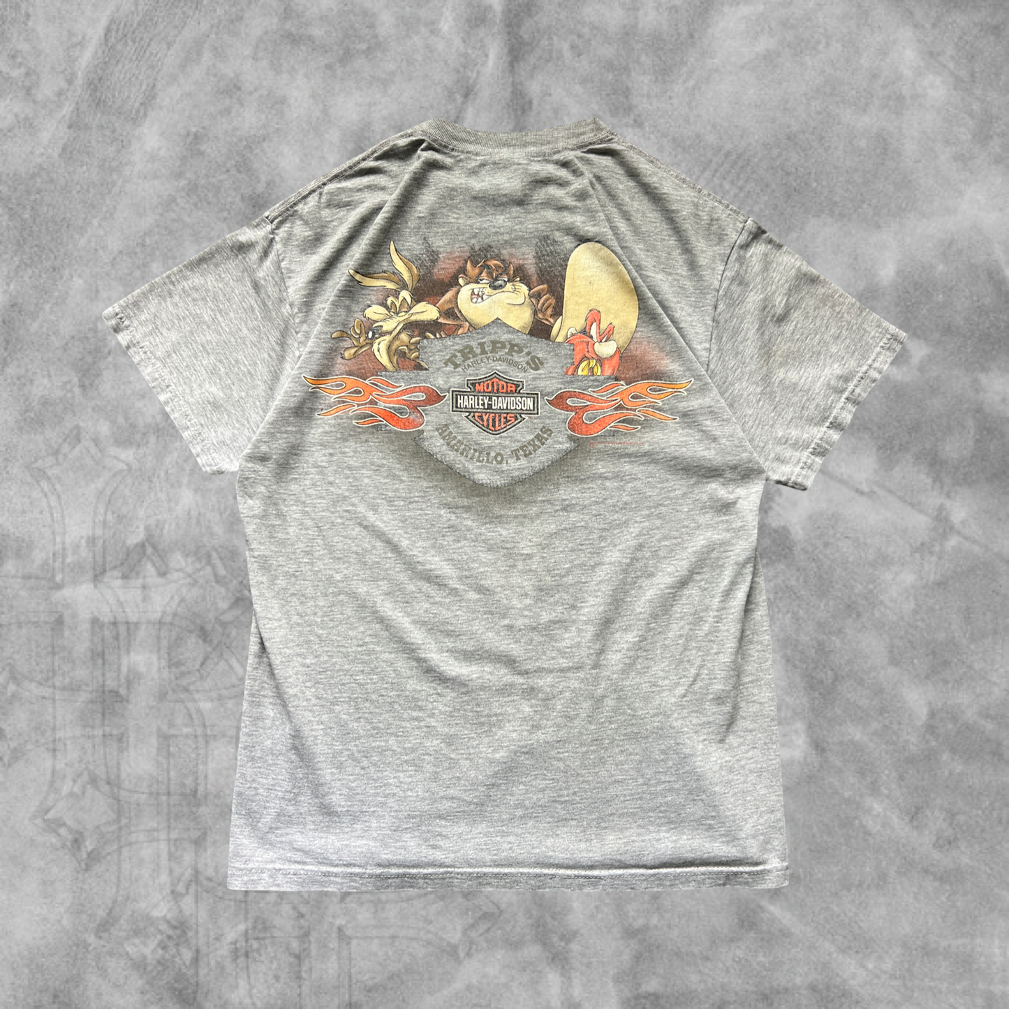 Faded Gray Looney Toons Harley Shirt 2000s (L)