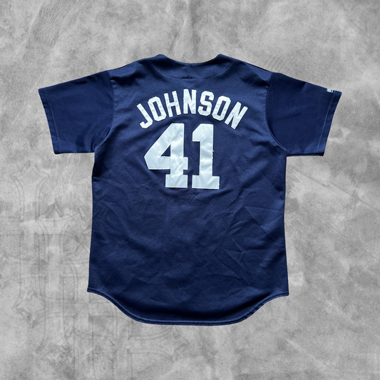 Navy Blue New York Yankees Randy Johnson Baseball Jersey 2004 (L)