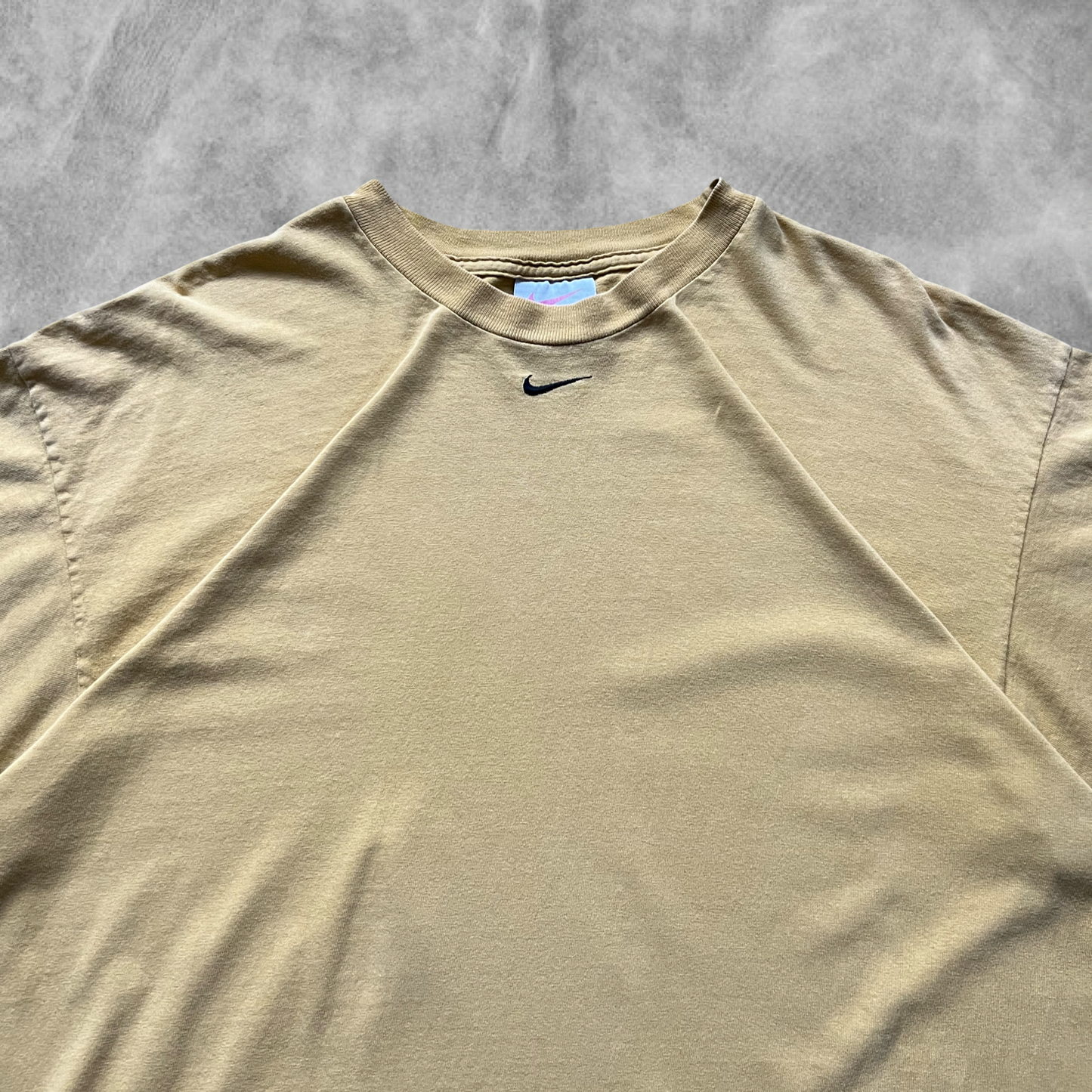 Yellow Nike Center Swoosh Shirt 1990s (L)