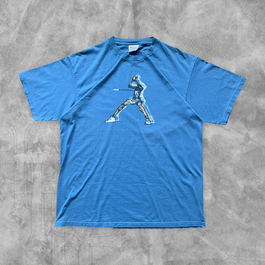 Azure Blue Nike Basketball Shirt 1990s (XL)