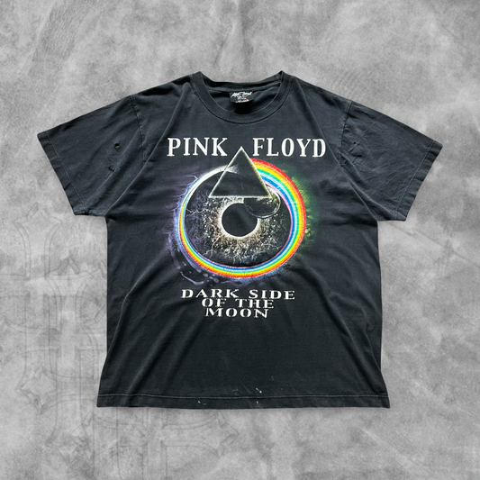 Black Distressed Pink Floyd Dark Side Of The Moon Shirt 2000s (M)