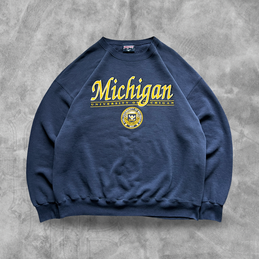 Navy Blue Michigan Sweatshirt 1990s (XL)
